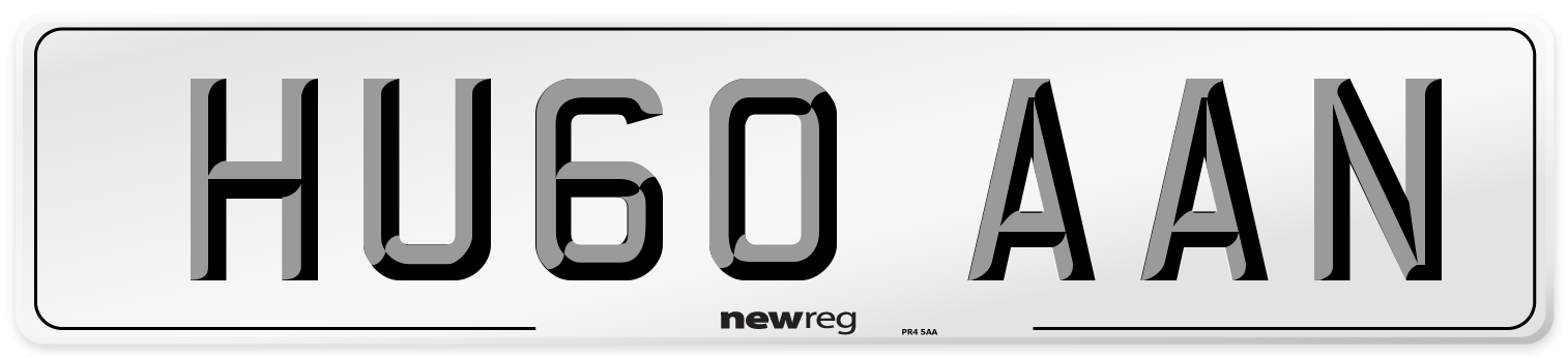 HU60 AAN Number Plate from New Reg